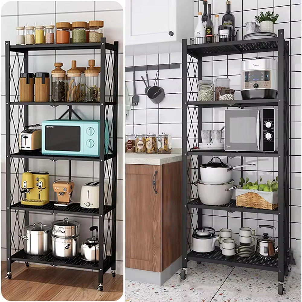 Large Capacity Foldable Multilayer Storage Racks for Home